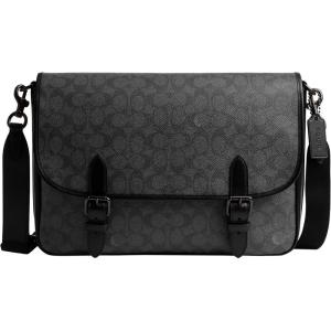 imageCoach Hitch Messenger Bag in Signature Canvas Charcoal