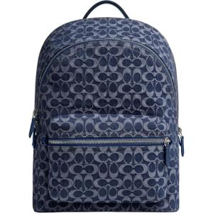 imageCoach Mens Charter Backpack in Signature Denim Deep Blue One Size