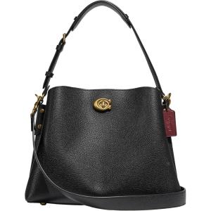 imageCoach Womens Polished Pebble Leather Willow Shoulder BagBlack