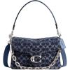 imageCoach Signature Denim Tabby Shoulder Bag with Chain LHDeep Blue Multi