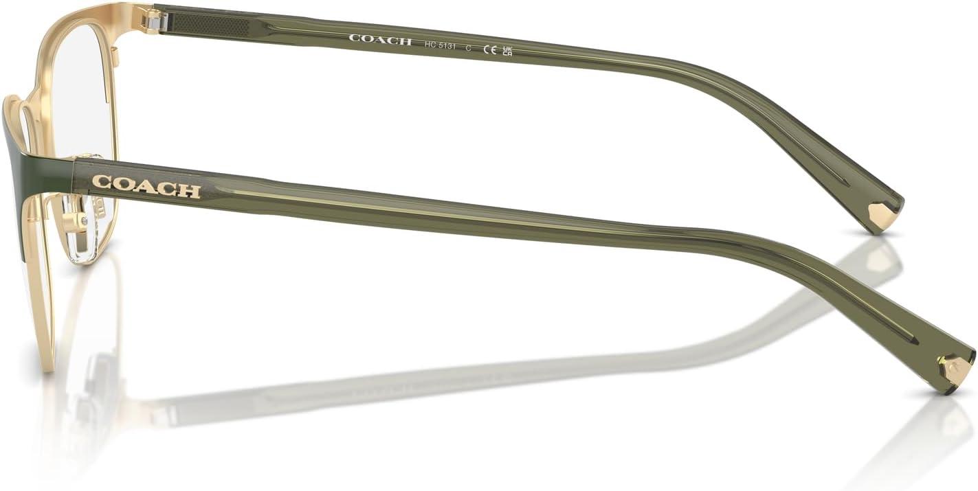 imageCOACH Mens HC5131 Rectangular Prescription Eyewear Frames Light GoldOliveDemo Lens 51 mm