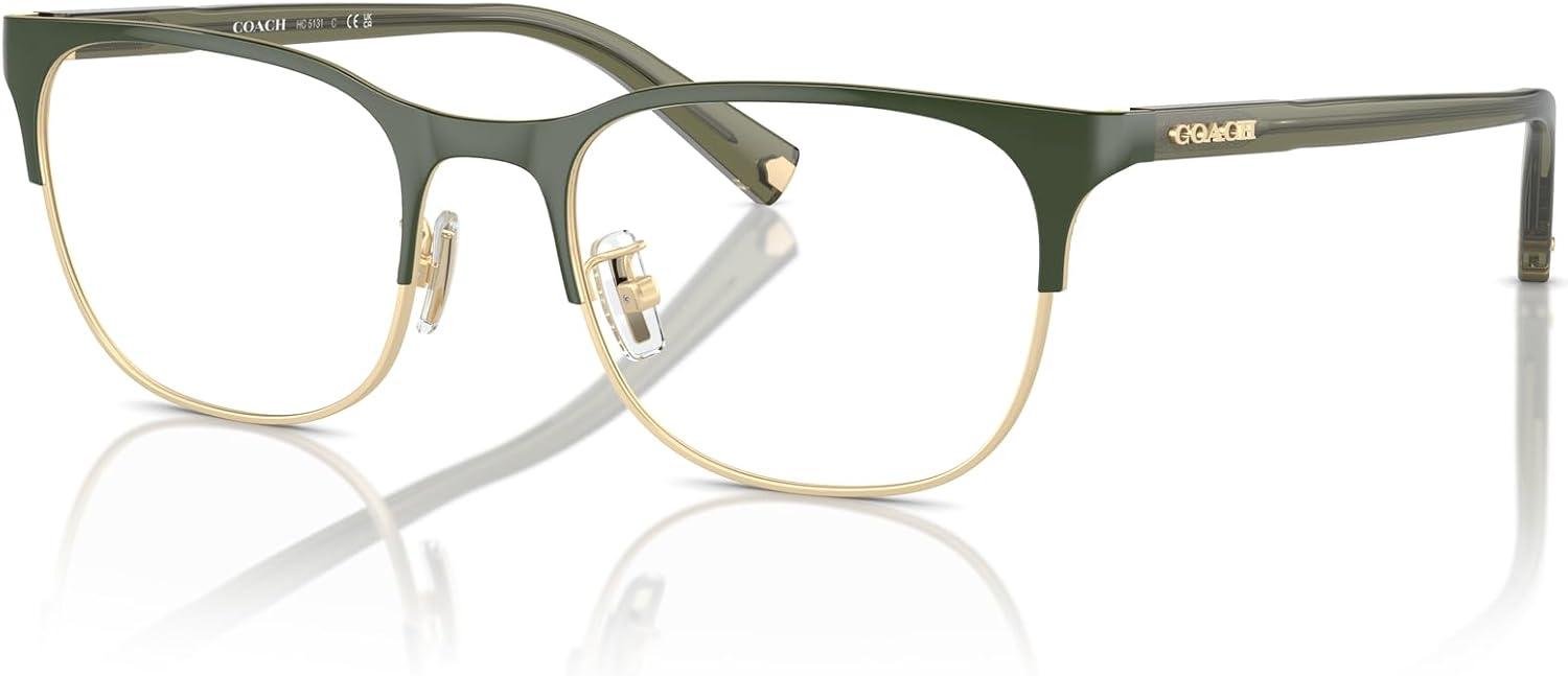 imageCOACH Mens HC5131 Rectangular Prescription Eyewear Frames Light GoldOliveDemo Lens 51 mm