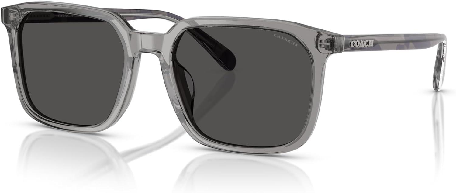 imageCOACH Mens Hc8411u Universal Fit Square SunglassesTransparent GreyGrey Solid