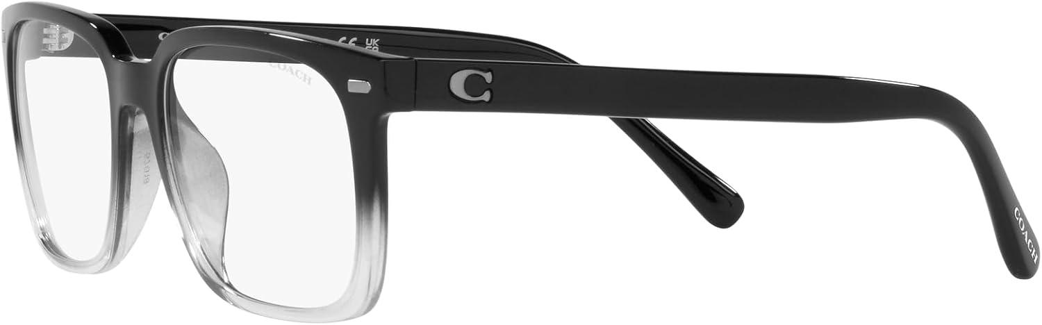 imageCoach Mens Hc8357u Universal Fit Rectangular Prescription Eyewear FramesBlack Clear GradientDemo LensGrey Solid