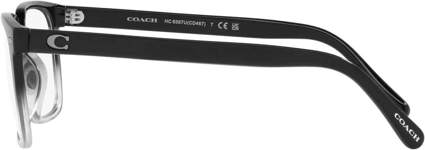 imageCoach Mens Hc8357u Universal Fit Rectangular Prescription Eyewear FramesBlack Clear GradientDemo LensGrey Solid