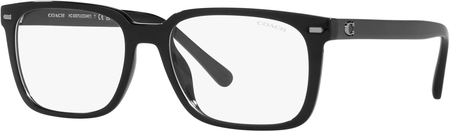 imageCoach Mens Hc8357u Universal Fit Rectangular Prescription Eyewear FramesBlackDemo LensGrey Solid
