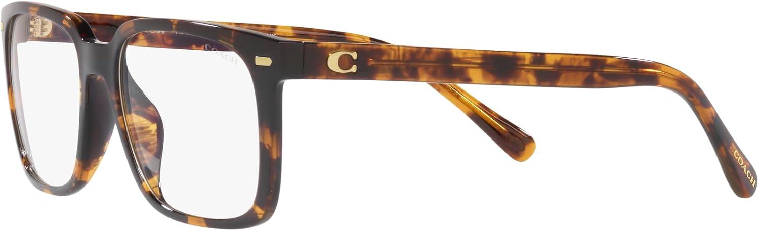 imageCoach Mens Hc8357u Universal Fit Rectangular Prescription Eyewear FramesDark TortoiseDemo LensBrown Solid