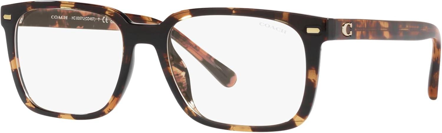 imageCoach Mens Hc8357u Universal Fit Rectangular Prescription Eyewear FramesDark TortoiseDemo LensBrown Solid