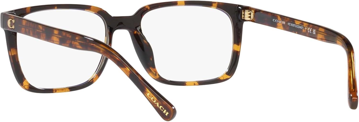 imageCoach Mens Hc8357u Universal Fit Rectangular Prescription Eyewear FramesDark TortoiseDemo LensBrown Solid