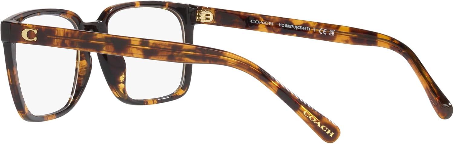 imageCoach Mens Hc8357u Universal Fit Rectangular Prescription Eyewear FramesDark TortoiseDemo LensBrown Solid