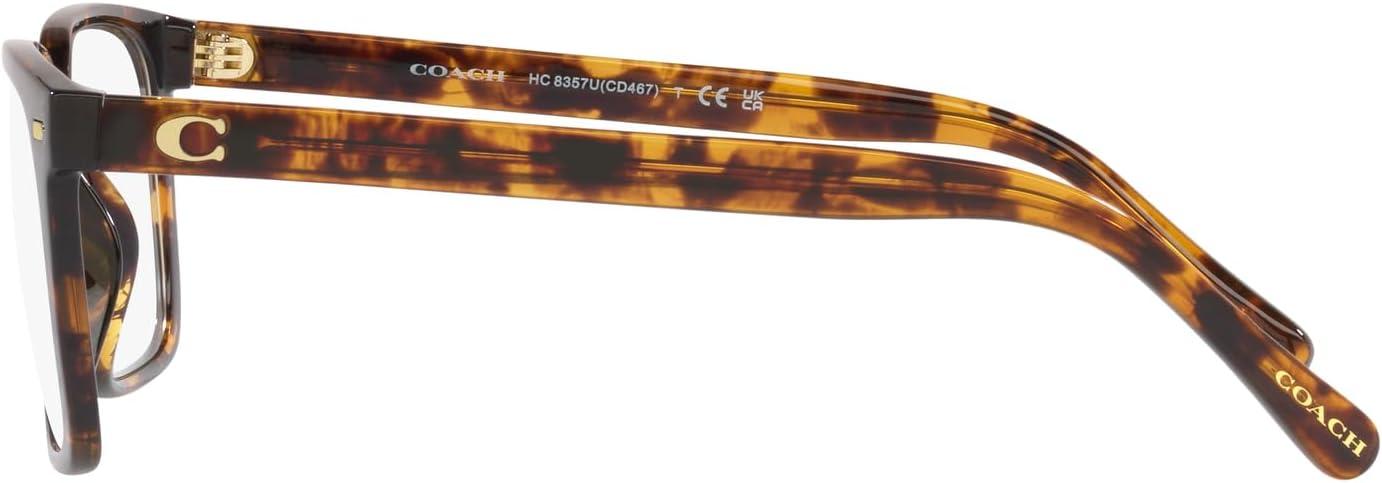 imageCoach Mens Hc8357u Universal Fit Rectangular Prescription Eyewear FramesDark TortoiseDemo LensBrown Solid