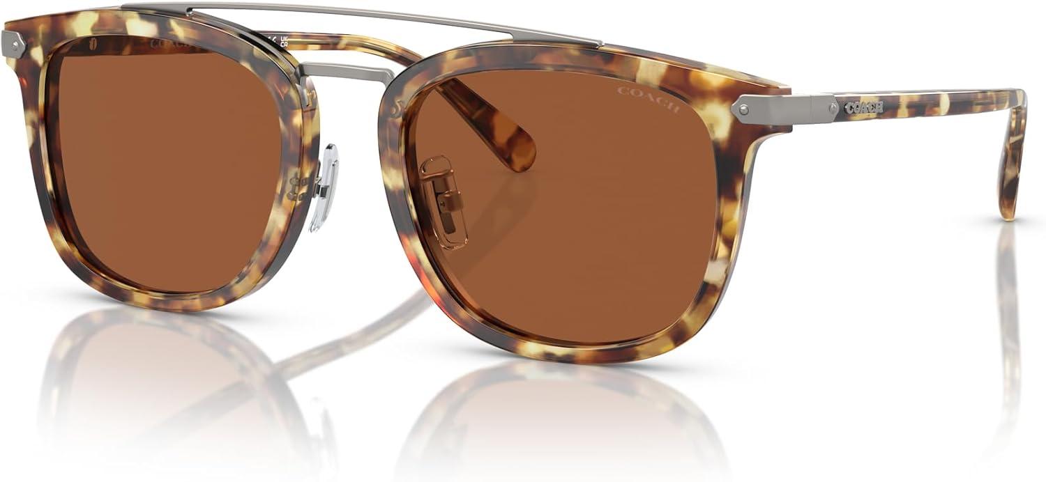 imageCoach Mens Hc8382 Square SunglassesHoney TortoiseBrown Solid
