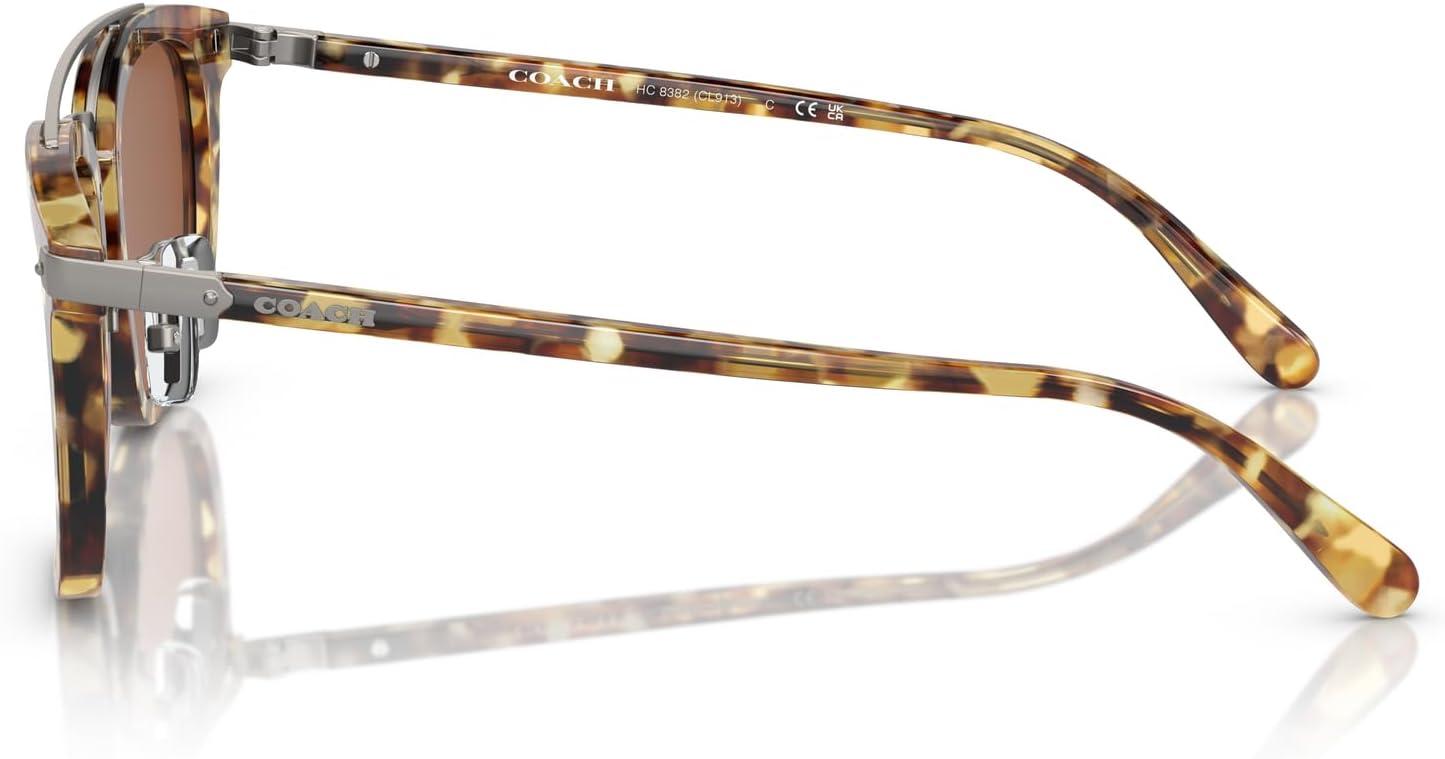 imageCoach Mens Hc8382 Square SunglassesHoney TortoiseBrown Solid