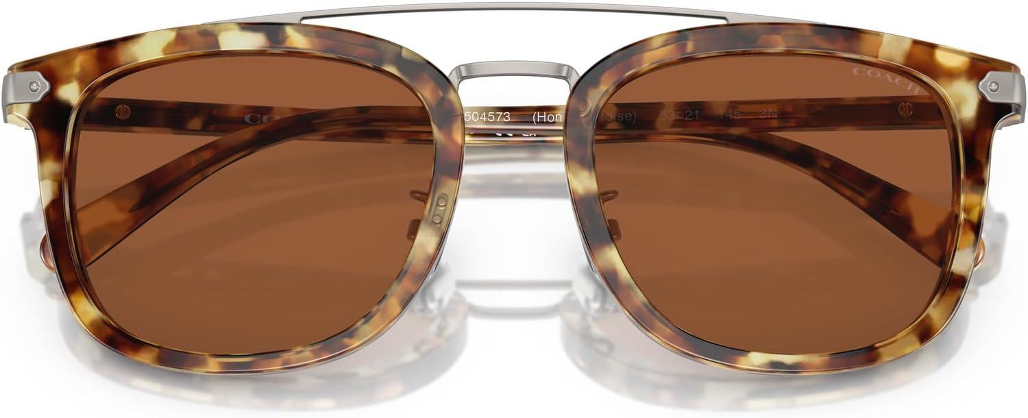 imageCoach Mens Hc8382 Square SunglassesHoney TortoiseBrown Solid