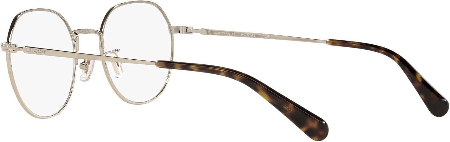 imageCoach Womens Hc5141 Round Prescription Eyewear FramesShiny Light GoldDemo Lens