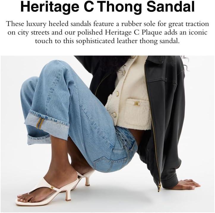 imageCoach Womens Heritage Hardware Thong Sandal PlatformChalk