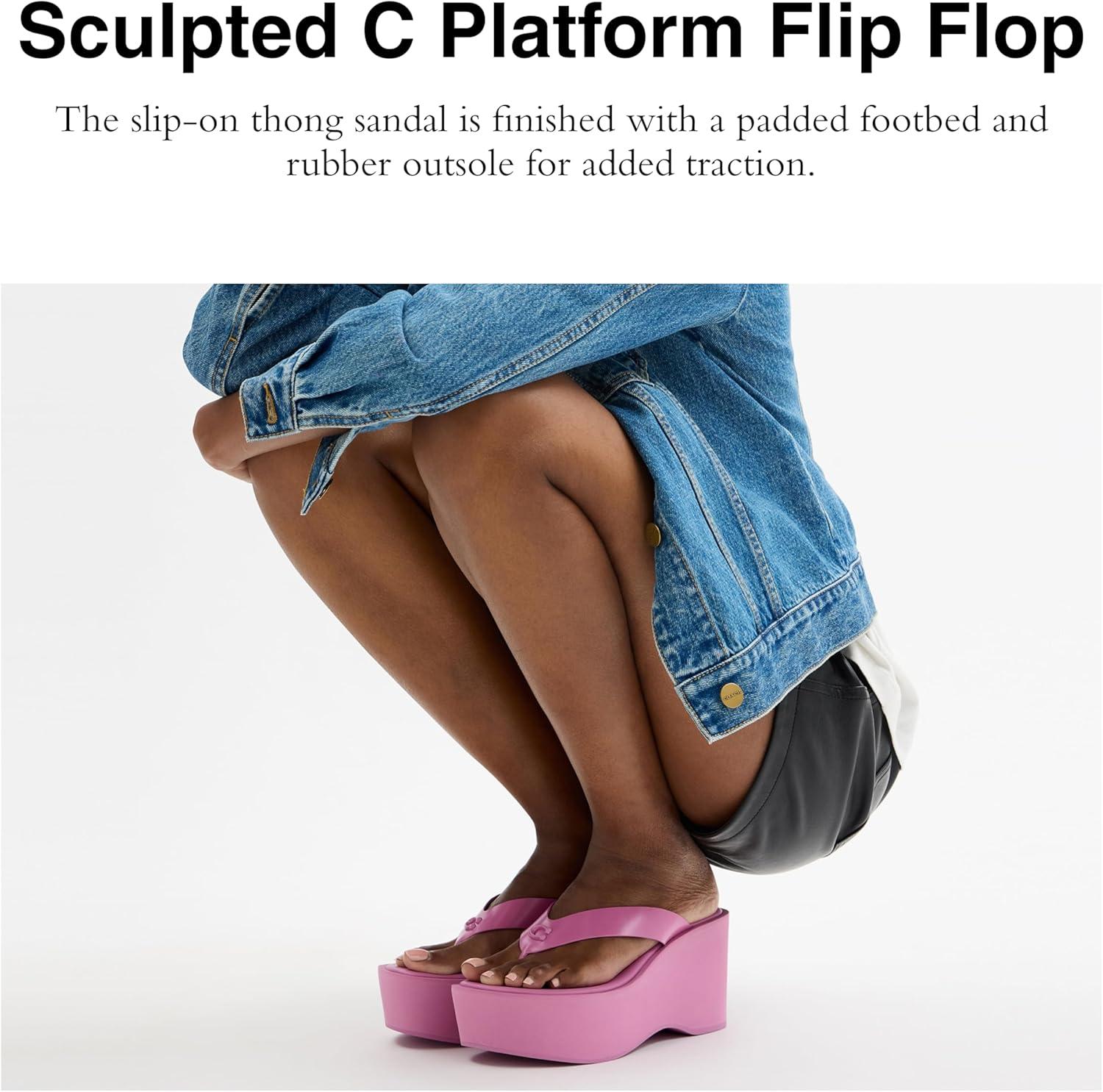 imageCoach Womens Sculpted C Platform Flip FlopFuchsia