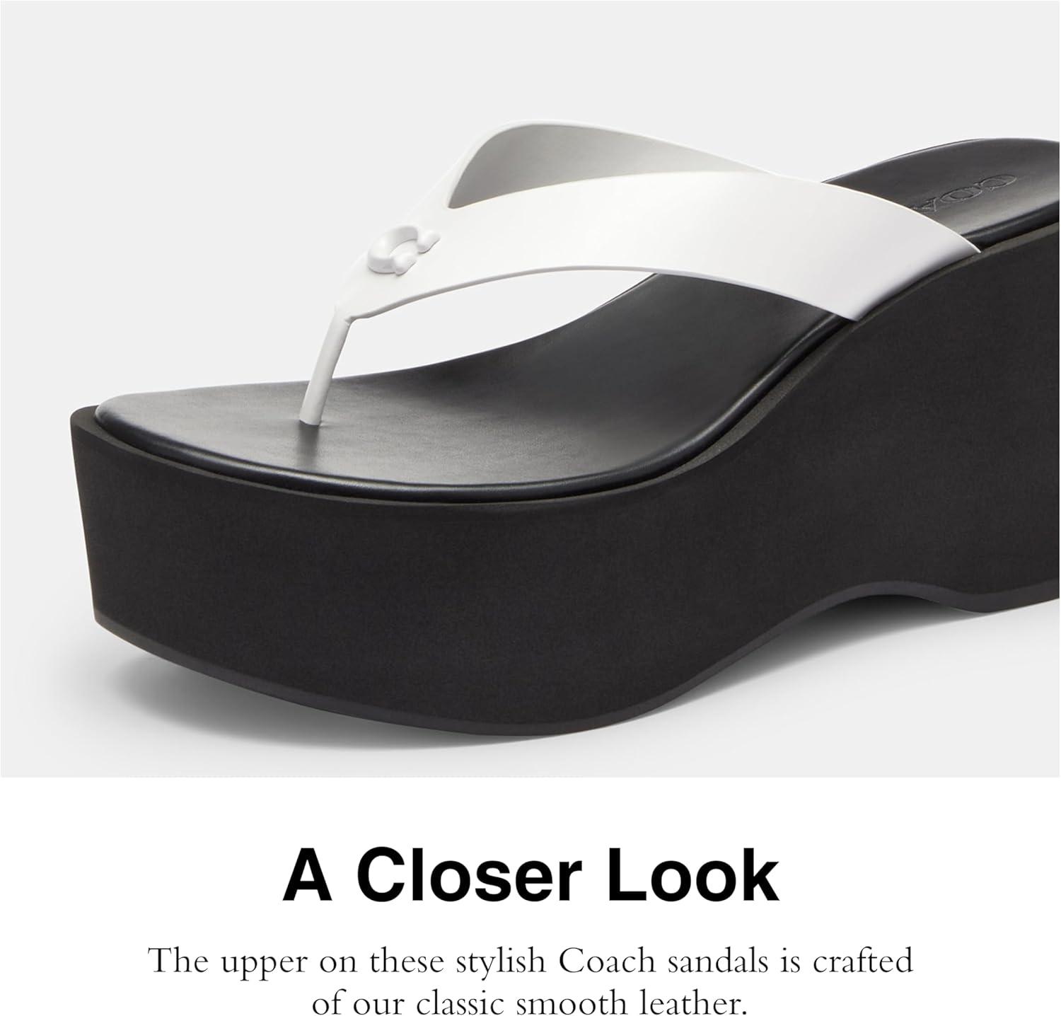 imageCoach Womens Sculpted C Platform Flip FlopOptic WhiteBlack