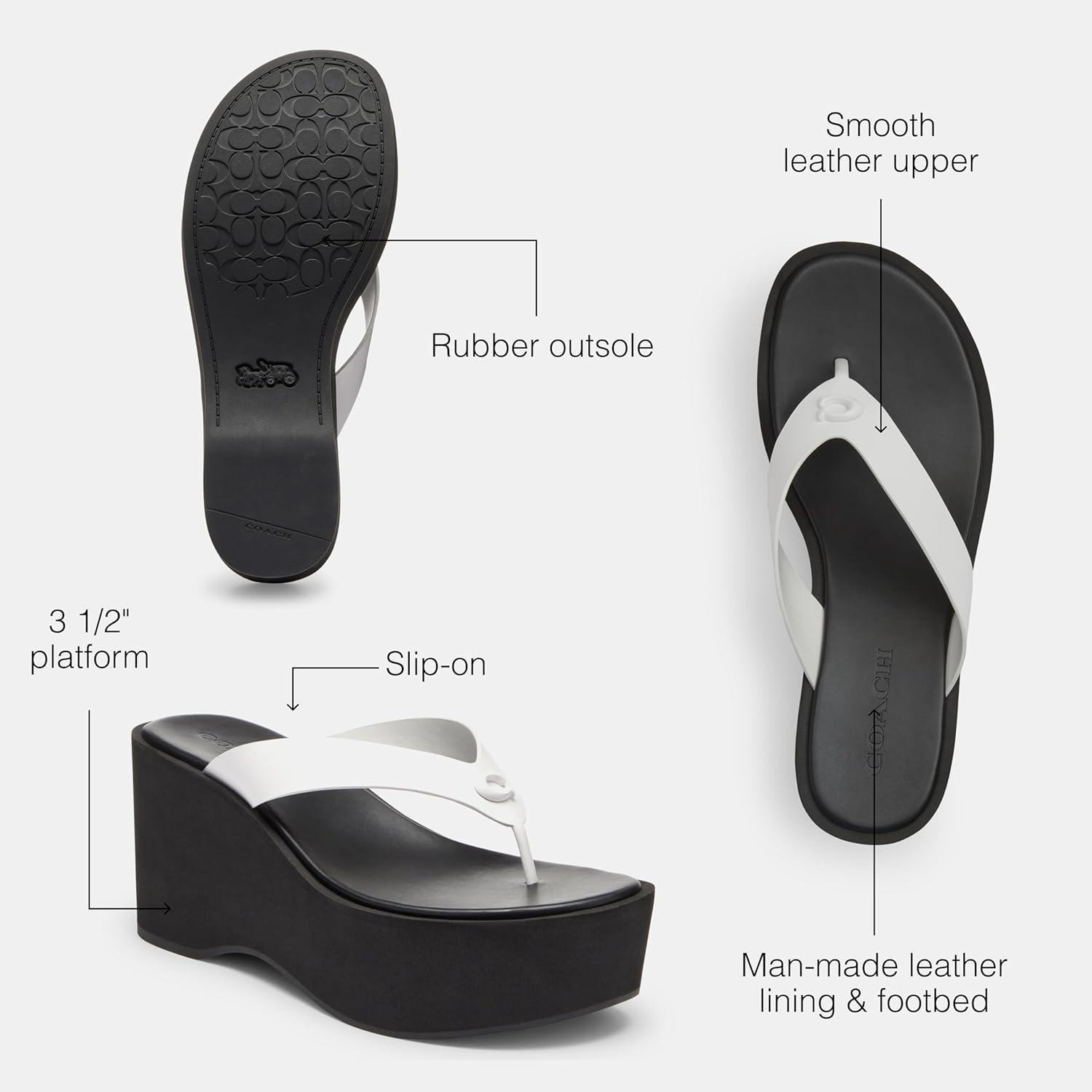 imageCoach Womens Sculpted C Platform Flip FlopOptic WhiteBlack