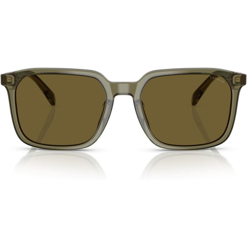imageCOACH Mens Hc8411u Universal Fit Square SunglassesTransparent OliveArmy Solid