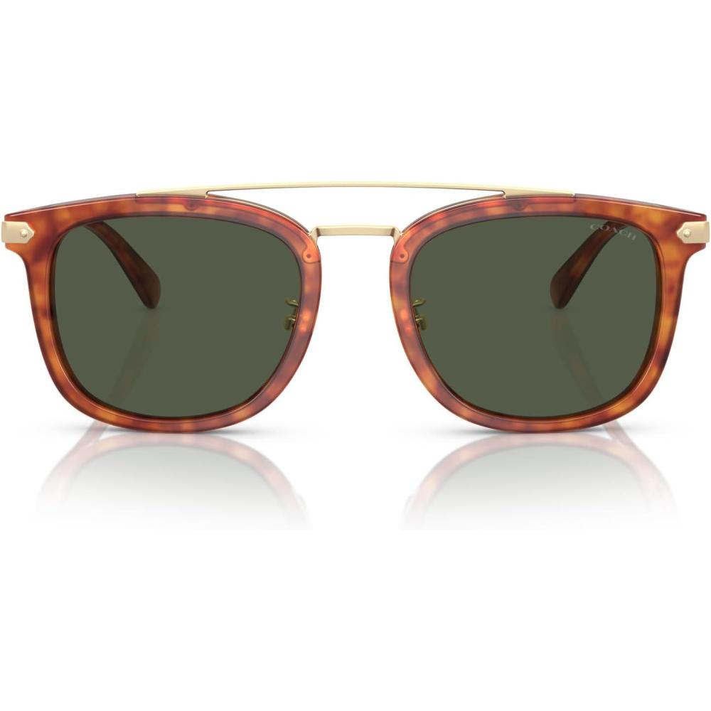 imageCoach Mens Hc8382 Square SunglassesCaramel TortoiseArmy Green Solid
