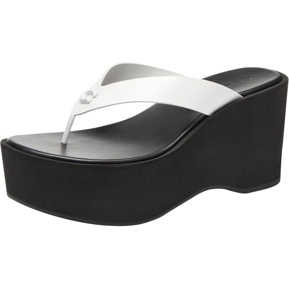 imageCoach Womens Sculpted C Platform Flip FlopOptic WhiteBlack