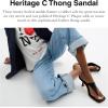 imageCoach Womens Heritage Hardware Thong Sandal PlatformBlack