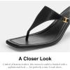 imageCoach Womens Heritage Hardware Thong Sandal PlatformBlack