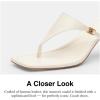 imageCoach Womens Heritage Hardware Thong Sandal PlatformChalk