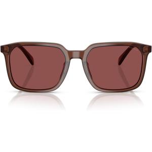 imageCOACH Mens Hc8411u Universal Fit Square SunglassesTransparent MahoganyWine Solid