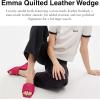 imageCoach Womens Emma Quilted Leather Wedge SandalDragonfruit