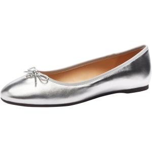 imageCoach Womens Abigail Metallic Leather Ballet FlatSilver