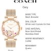 imageCOACH Cary Womens Watch  Premium Fashion Timepiece for Her  Perfect for Day and Night  Water ResistantRose GoldSilver Tone