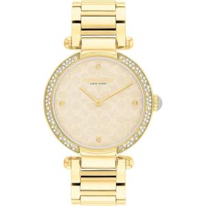 imageCOACH Cary Womens Watch  Premium Fashion Timepiece for Her  Perfect for Day and Night  Water ResistantGold Plated with CrystalsBeige Mother of Pearl