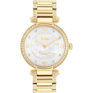 imageCOACH Cary Womens Watch  Premium Fashion Timepiece for Her  Perfect for Day and Night  Water ResistantGold Plated with CrystalsWhite Mother of Pearl