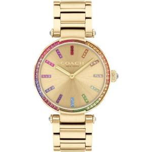 imageCOACH Cary Womens Watch  Premium Fashion Timepiece for Her  Perfect for Day and Night  Water ResistantGold Plated with Rainbow Crystals