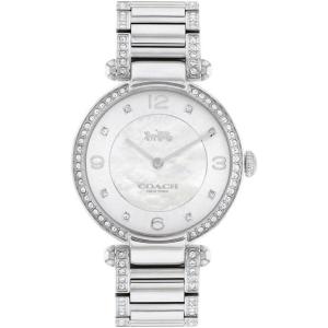 imageCOACH Cary Womens Watch  Premium Fashion Timepiece for Her  Perfect for Day and Night  Water ResistantSilver with CrystalsWhite Mother of Pearl