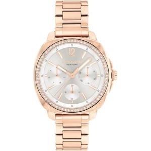 imageCOACH Kitt Womens Quartz Multifunction Watch Stainless Steel Bracelet WaterResistant to 3ATM Chic and Versatile Timepiece  Gift for Her 34mmRose Gold  Silver