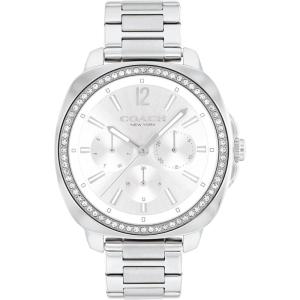 imageCOACH Kitt Womens Quartz MultifunctionWatch Stainless Steel Bracelet  WaterResistant to 3ATM  Modern and Stylish  Gift for Her 38mmSilver  Grey