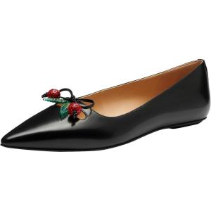 imageCoach Womens Runway Flat with Cherries Ballet CharcoalBlack 5