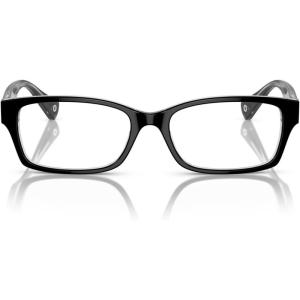 imageCOACH Womens HC6040 Brooklyn Rectangular Prescription Eyewear FramesBlackCrystal ClearDemo Lens
