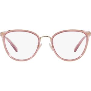 imageCoach Womens Hc5146 Cat Eye Prescription Eyewear FramesShiny Light GoldTransparent PinkDemo Lens