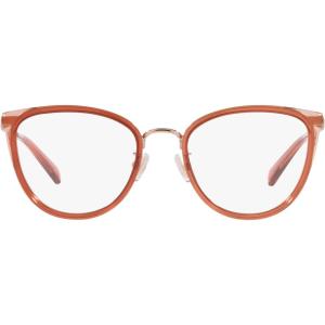 imageCoach Womens Hc5146 Cat Eye Prescription Eyewear FramesShiny Rose GoldTransparent AmberDemo Lens