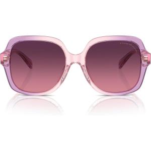 imageCOACH Womens Hc8395u Universal Fit Square SunglassesAmethystPink GradientBurgundy Gradient Polarized
