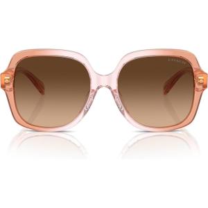 imageCOACH Womens Hc8395u Universal Fit Square SunglassesSaddleDusty Rose GradientBrown Gradient