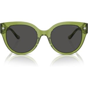 imageCoach Womens Hc8393u Universal Fit Round SunglassesTransparent Key LimeGrey Solid