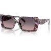 imageCOACH Womens HC8409U Rivet Universal Fit Square Sunglasses Amethyst Pearl TortoiseSmoke Purple Gradient 53 mm
