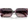 imageCOACH Womens HC8409U Rivet Universal Fit Square Sunglasses Amethyst Pearl TortoiseSmoke Purple Gradient 53 mm