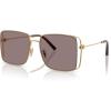 imageCOACH Womens Hc7174d Square SunglassesShiny GoldMauve Solid
