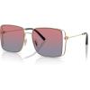 imageCOACH Womens Hc7174d Square SunglassesShiny Light GoldBlue Saddle Gradient